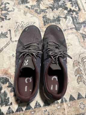 On Running Men's Athletic Sneakers in Dark Gray and Maroon